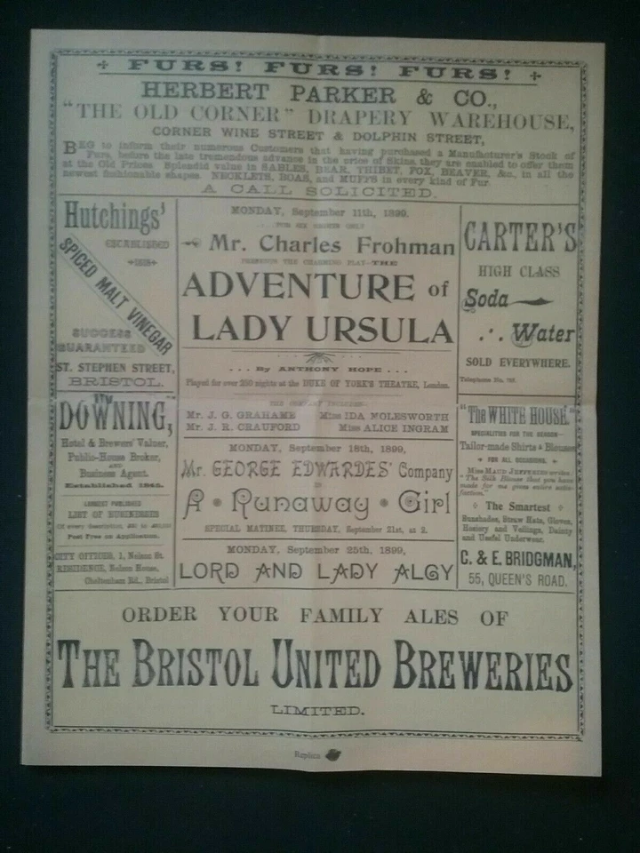 1899 VICTORIAN PRINCE'S THEATRE PROGRAMME ,HISTORY, SOUVENIR GIFT (Reproduction) - Image 2 of 4