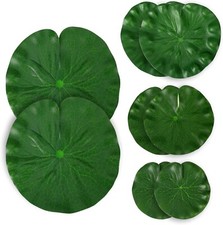 12 Pcs Artificial Lily Pads for Pond - Plastic Pond Ornaments with Lotus