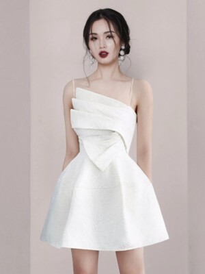 summer short formal dresses Polka Dot Tulle Midi Evening Dress with Sheer Long Sleeves