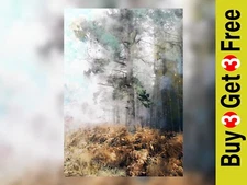 Forest walk, landscape watercolour painting, original artwork print 7x5