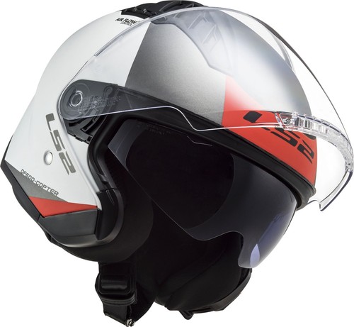 LS2 OF600 Copter II Urbane matt-weiss/rot Jet-Helm 59/60-L Roller Scooter helmet - Picture 7 of 7