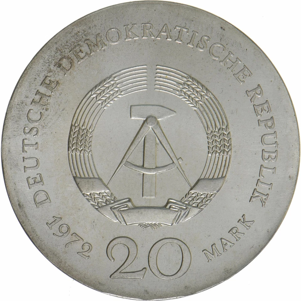 German Democratic Republic | 20 Mark Coin | Lucas Cranach | KM:41 | 1972 - Image 2 of 2