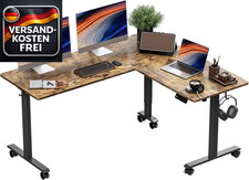 Elektrischer stehpult L-förmig 160x140 cm höhenverstellbar ergonomisch tabletop 