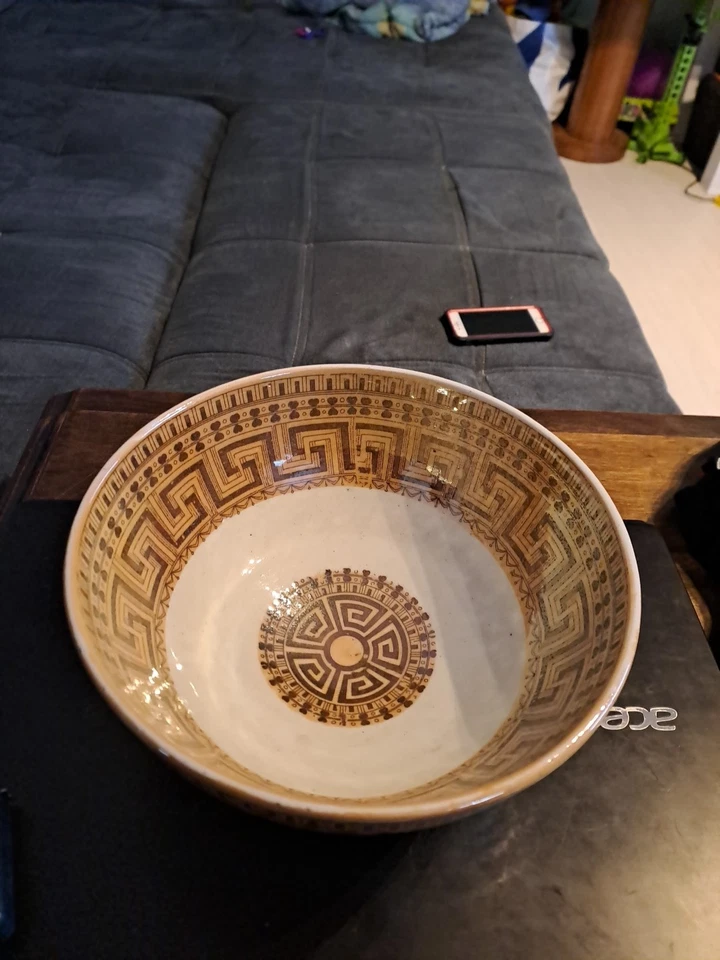 Ancien saladier Grand Bol Faience Céramique Japon Japan Art Déco Design Vintage  - Photo 2/4