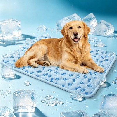 Cooling Mat for Dogs, Q-Max 0.5 Reusable Washable Dog Cooling Pad, Non-Toxic ...