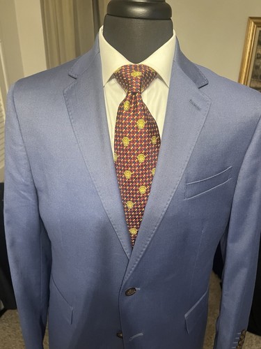 NWOT J FERRAR 2 BUTTON SPORT COAT BLAZER JACKET ROYAL BLUE MEN SLIM 42R - Picture 10 of 15