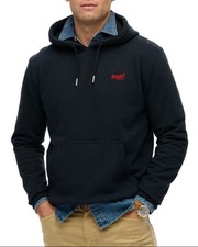 Image of Superdry Mens Essential Logo Hoodie Eclipse Navy