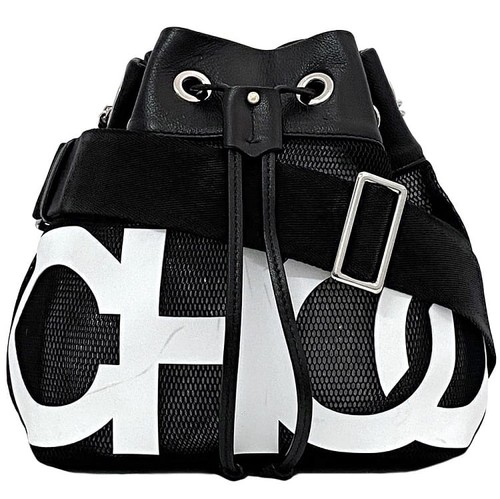 Jimmy Choo Drawstring Shoulder Bag Juno S f-22552 Black White J000117982001