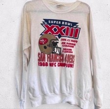 Vintage 1989 San Francisco 49ers Super Bowl XXIII Sweatshirt XL USA Joe Robbie 