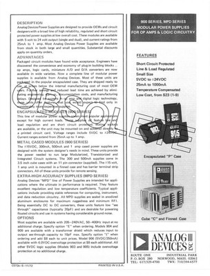 Analog Devices 904 (900 series) Power Supply