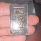 Credit Suisse 1 oz Silver Bar 999 Fine Total Silver Content 1 oz