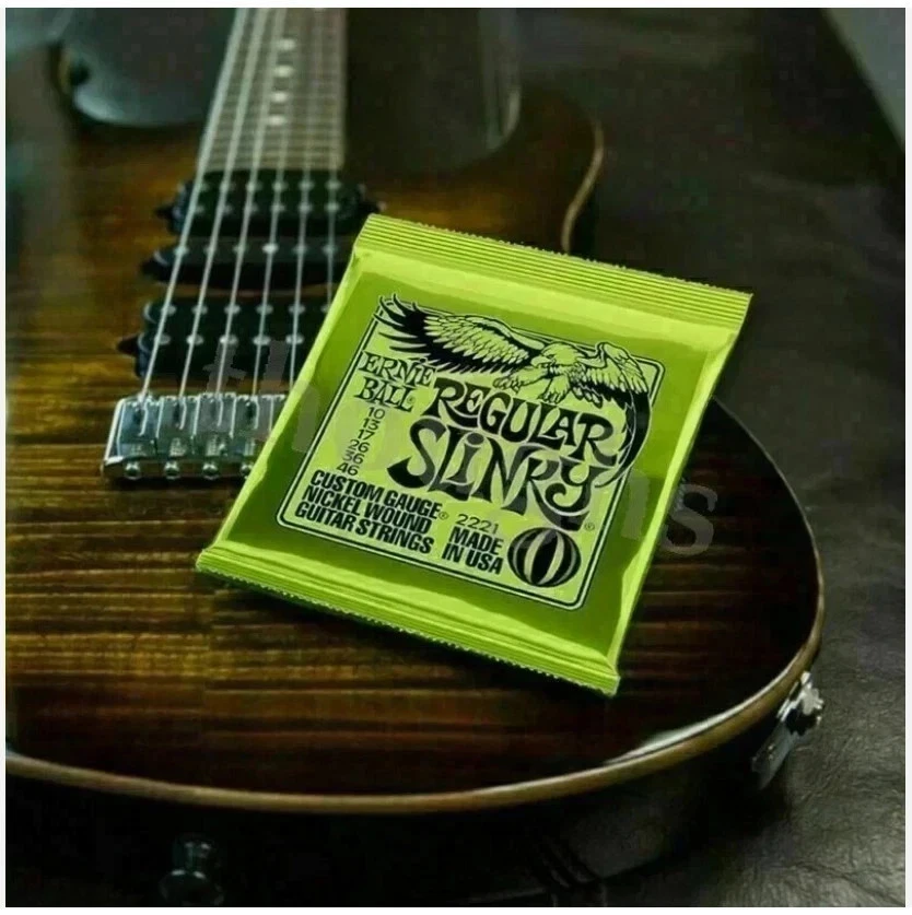 Paquete de 3 cuerdas para guitarra eléctrica Ernie Ball regulares Slinky Nickel Wound 2221 10-46.