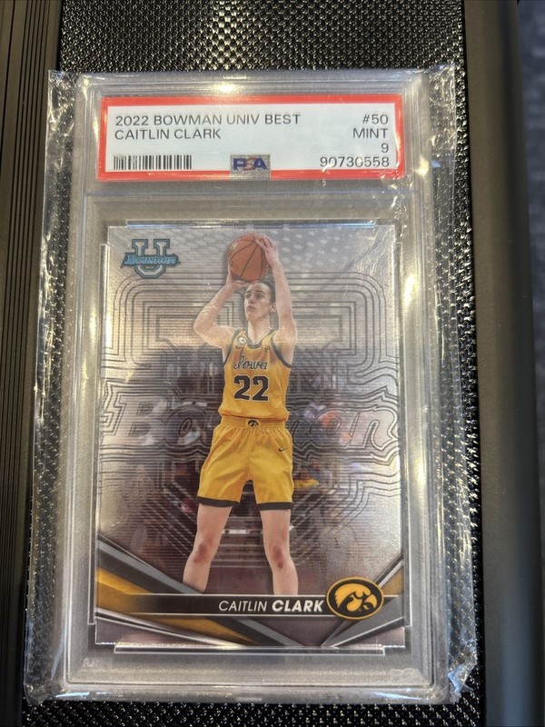 2022-23 Bowman University Chrome Caitlin Clark #50 PSA 9