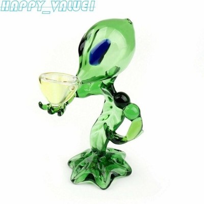 Green Alien Hookahs Pipe New Glass Bongs Glassware Water Smoking Pipes Bongs *lj