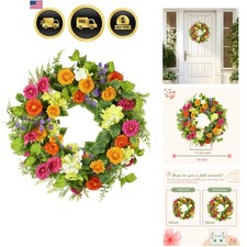 18 Spring Summer Wreaths for Front Door, Arti...