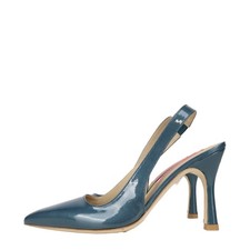 Custommade Damen Schuhe Pumps Gr. 36 Blau Leder High Heels Stilettos