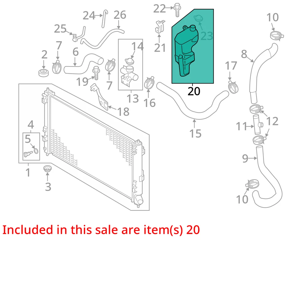 Mitsubishi Outlander 2013 botella de desbordamiento de refrigerante OEM 132 k millas - LKQ387415713 Foto 4 de 4