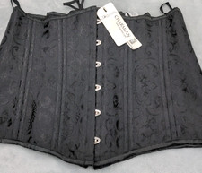NWT Charmian Black Corset Steel Boned Long Torso Hourglass Body Shaper 3XL