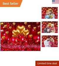 7x5ft Valentine's Day Backdrop Red Love Theme Party Love Heart Valentine's Mo...
