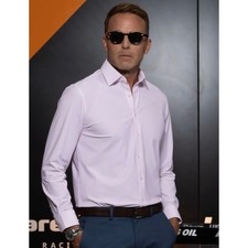 NWT Collars  Co Mens Apex Performance Dress Shirt S Pink Nylon Spandex