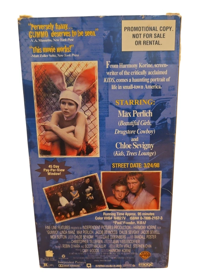 Gummo 1997 Screener VHS Promotional Copy Version Excellent Condition - Image 2 of 4