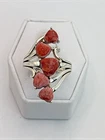 STUNNING .925 Vintage Sterling Silver Estate Ring Size 9 with Red stone