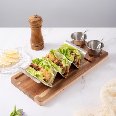 Taco Halter Ständer Holz Tablett Tortilla Halter für Party Restaurant Wohnzimmer