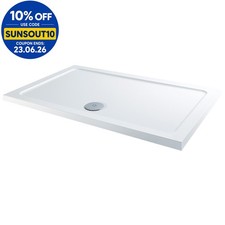 Modern Rectangular Shower Tray 1600x800mm Low Profile Lightweight White Waste