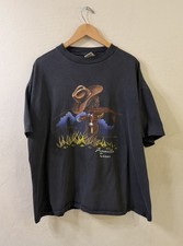 VINTAGE 90s Amarillo Texas Mens XL USA Single Stitch Cowboy Theme