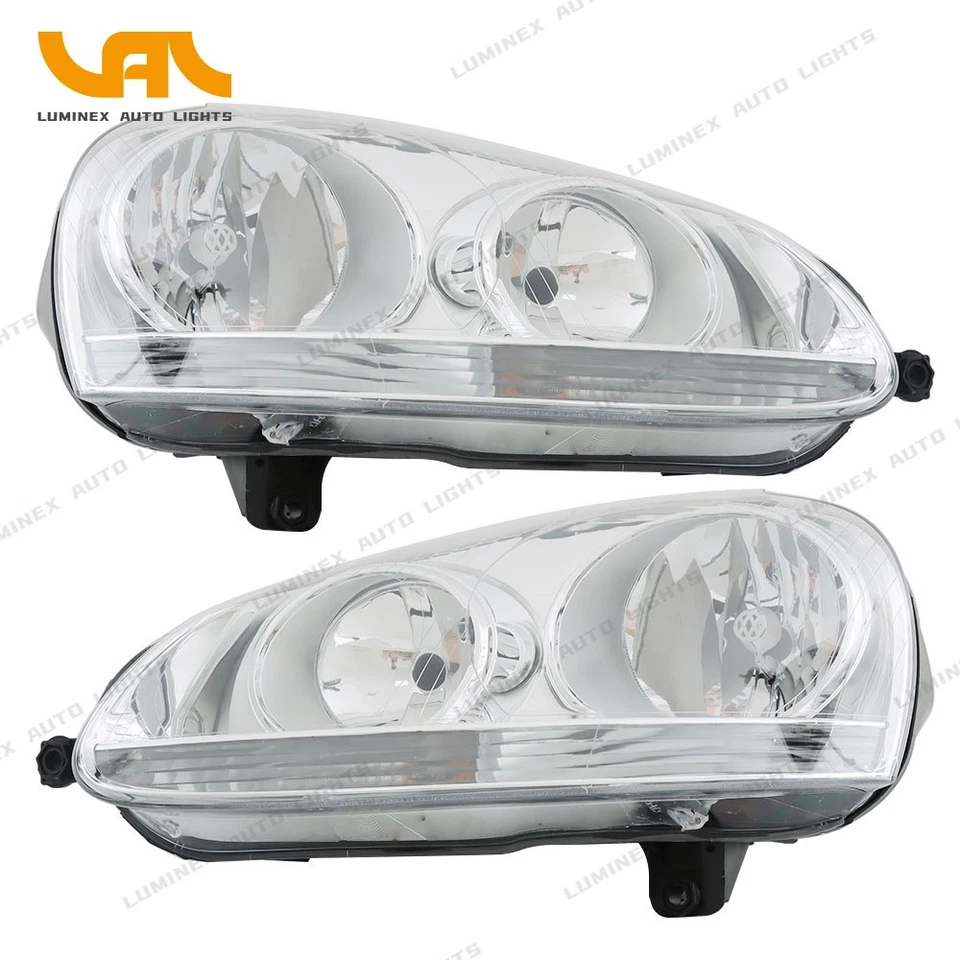 Headlight Assembly For Volkswagen Rabbit 2006-2009 & For Jetta 2005-2010 LH+RH Foto 3 de 4