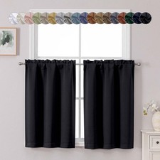 Chyhomenyc Short Black Out Curtains 36 Inch 30"W x 36"L Pack of 2 ,