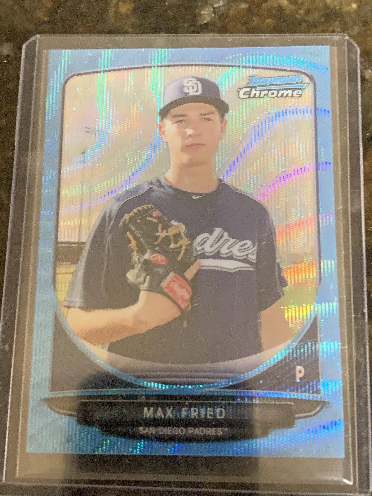 Max Fried 2013 Bowman Chrome Rookie RC Blue Wave Refractor #BCP138