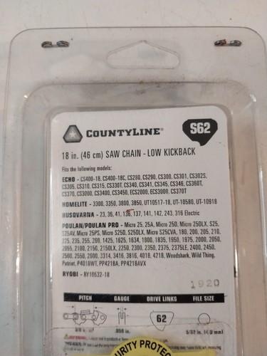 18" Chain saw 62 links S62 fits poulan echo homelite - Picture 3 of 6