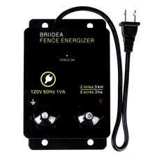 Briidea 2-Mile Electric Fence Energizer for Preventing Wild Animals Intruding 8 