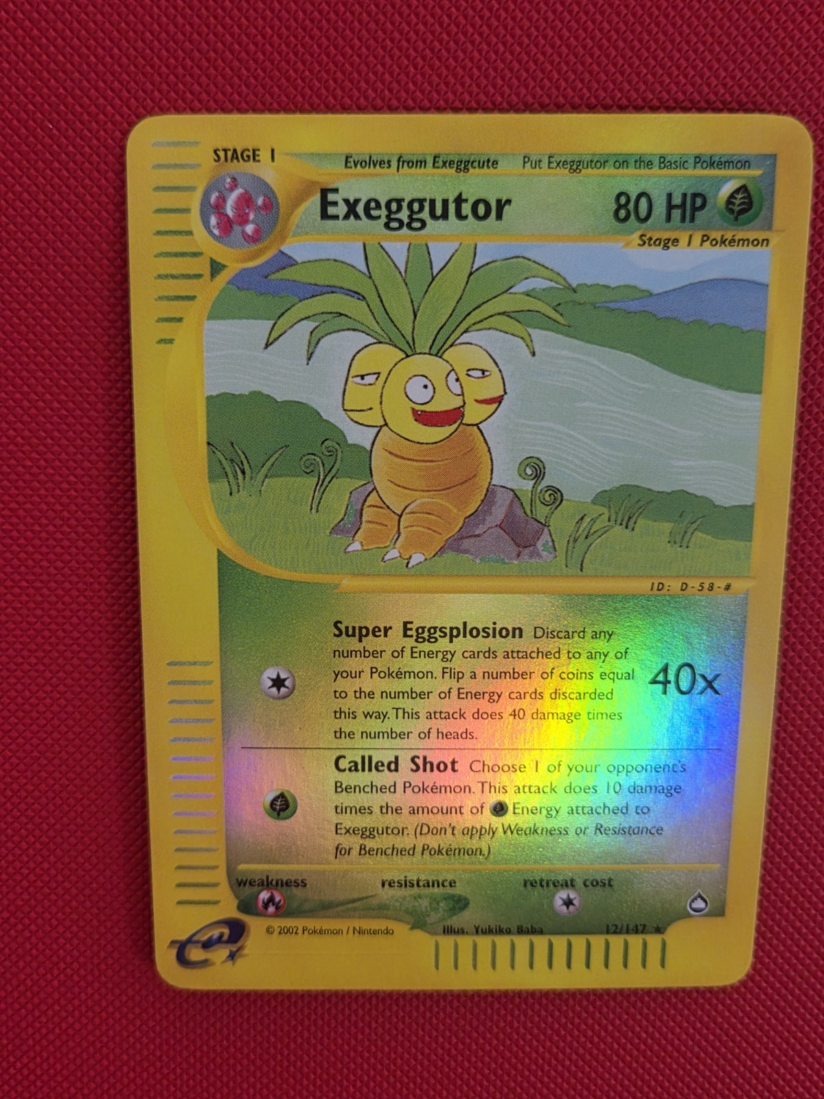 Exeggutor #12/147 Reverse Holo Rare Aquapolis E Series 2002 Pokémon Card - NM