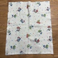Vintage Disney Baby Blanket Characters Mickey Minnie Pluto Donald