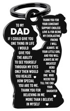 Keychain Gift for Dad on Fathers Day from Daughter, Girl Dad Gifts Idea for