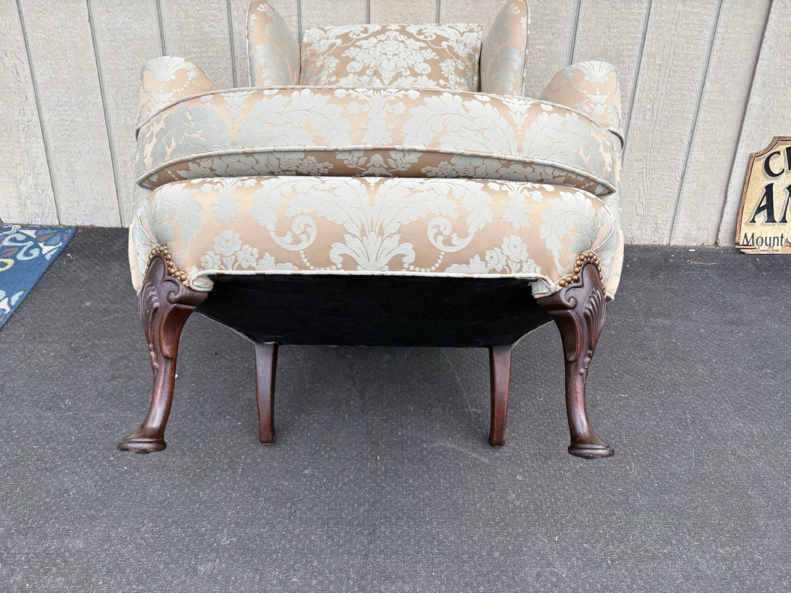 66866   Quality Queen Anne Wing Chair with Arm Covers