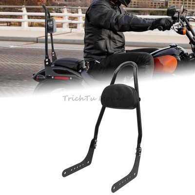 Black Sissy Bar Passenger Backrest Pad For Harley Softail Street Bob FXBB 2018+