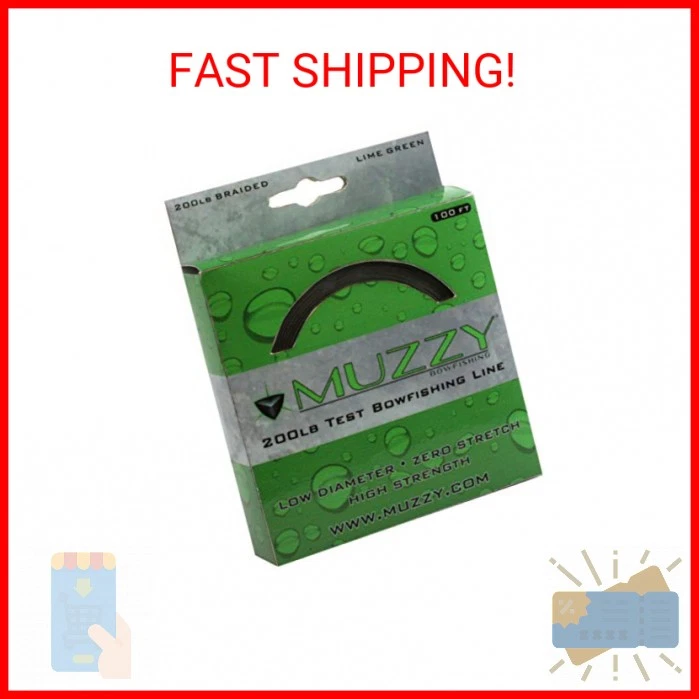 Línea de pesca con arco Muzzy 1078 verde lima 200 carrete trenzado 100' Foto 2 de 2