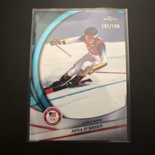 Nina O'Brien 2026 Topps Chrome Winter Olympics /199 Aqua Refractor #115