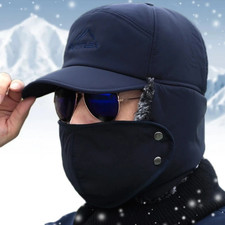 Winter Warm Fleece Lined Hat Windproof Ski Cap with Ear Flaps for Cold Weather