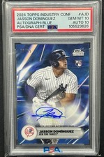2024 Topps Industry Conference Jasson Dominguez Auto Blue 6/15 Dual PSA Gem 10