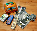 RARE-Sanrio Japan Retro Bus Purse 1996-Pencil&Eyeglass Metal Cases-Book-Scarf — photo 2