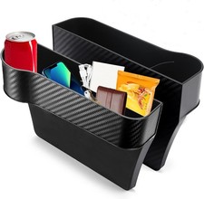 Car Seat Gap Filler Organizer Storage Box Console Side Pocket Phones Cards 2PCS