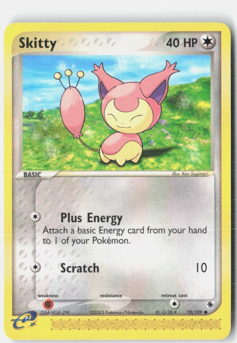 Skitty 70/109 Common Ruby & Sapphire Pokemon Near Mint