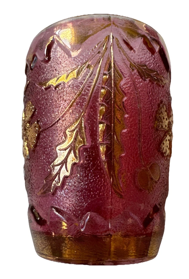 US DELAWARE GLASS EAPG RUBY STAIN WITH GOLD - LOT OF 5 - (some wear to gold) - Image 4 of 4