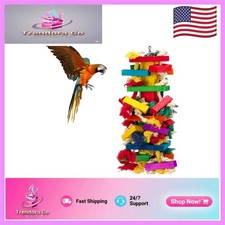 Multicolor 18-Inch Bird Chewing Toy for Parrots - Great for Play  Dental Care