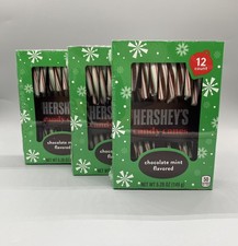 3 pudełka Hershey's Chocolate Mint Flavored Christmas Candy Canes, pudełko 5,28 uncji