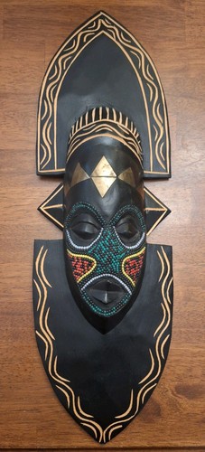 African Bakuta Beaded Wood Mask Ghanaian Collection Great Shape!! Beautiful!!